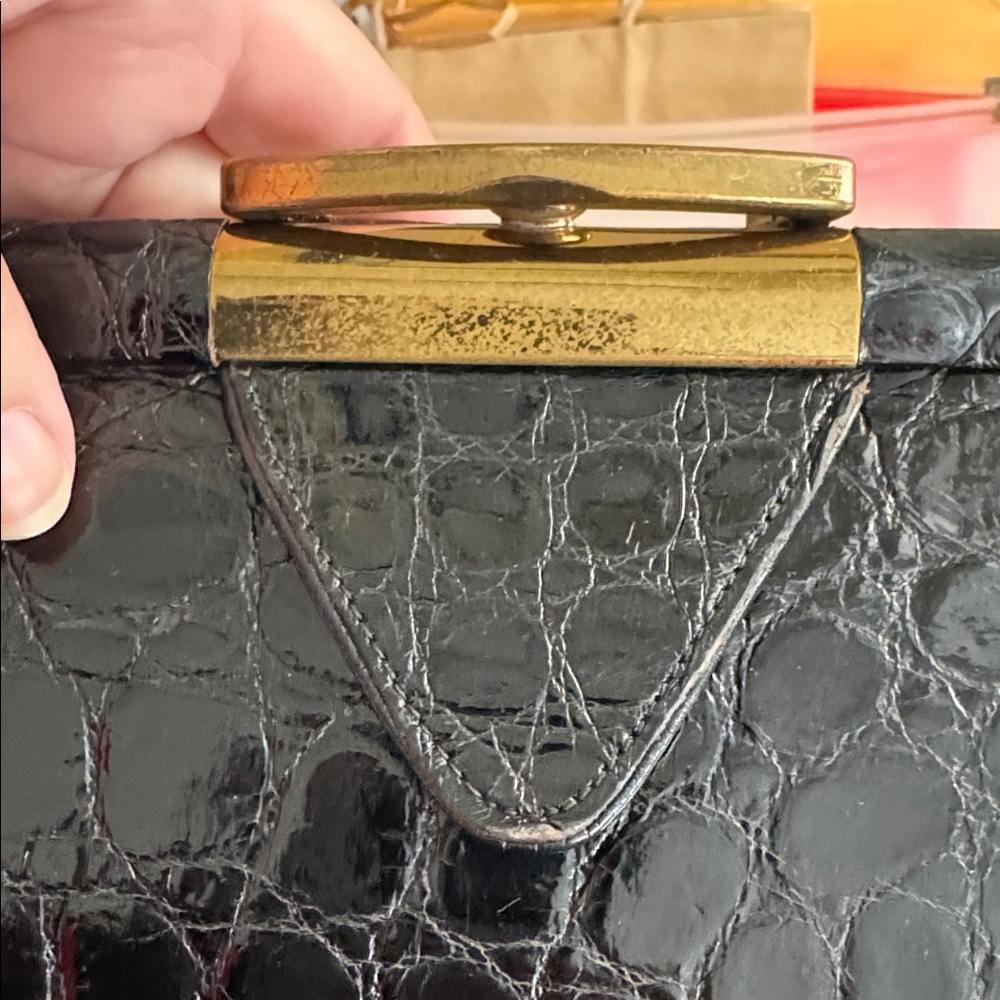 Vintage Black alligator purse - Picture 6 of 7